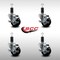 Service Caster 3'' SS Hard Rubber Swivel 1-1/4'' Expanding Stem Caster Set with Brake, 4PK SCC-SSEX20S314-HRS-TLB-114-4 - alternate 2